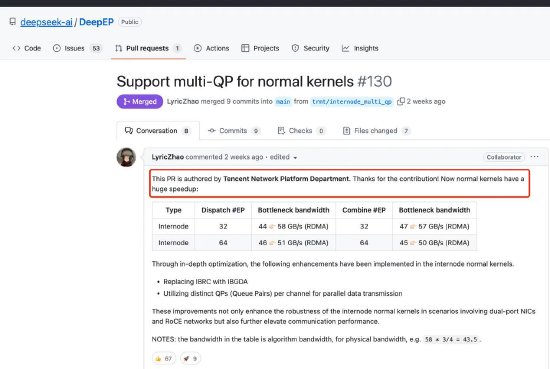 查配资平台的网站 DeepSeek致谢腾讯技术团队：对DeepEP的优化，是一次“huge speedup”代码贡献