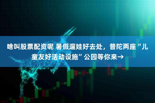 啥叫股票配资呢 暑假遛娃好去处，普陀两座“儿童友好活动设施”公园等你来→