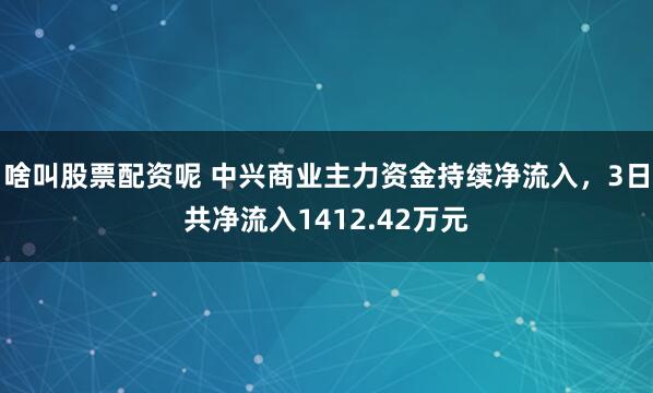 啥叫股票配资呢 中兴商业主力资金持续净流入，3日共净流入1412.42万元